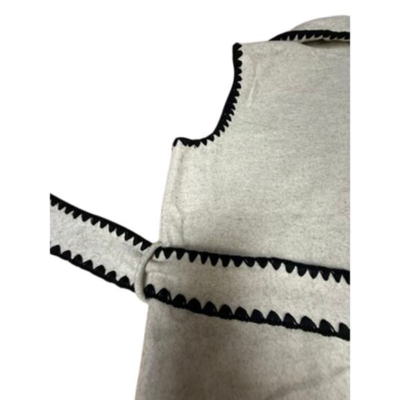 "PRETTY GARDEN" Sleeveless 2 Button Vest Belted Wool Look SZ L Office Classy - Picture 13 of 14